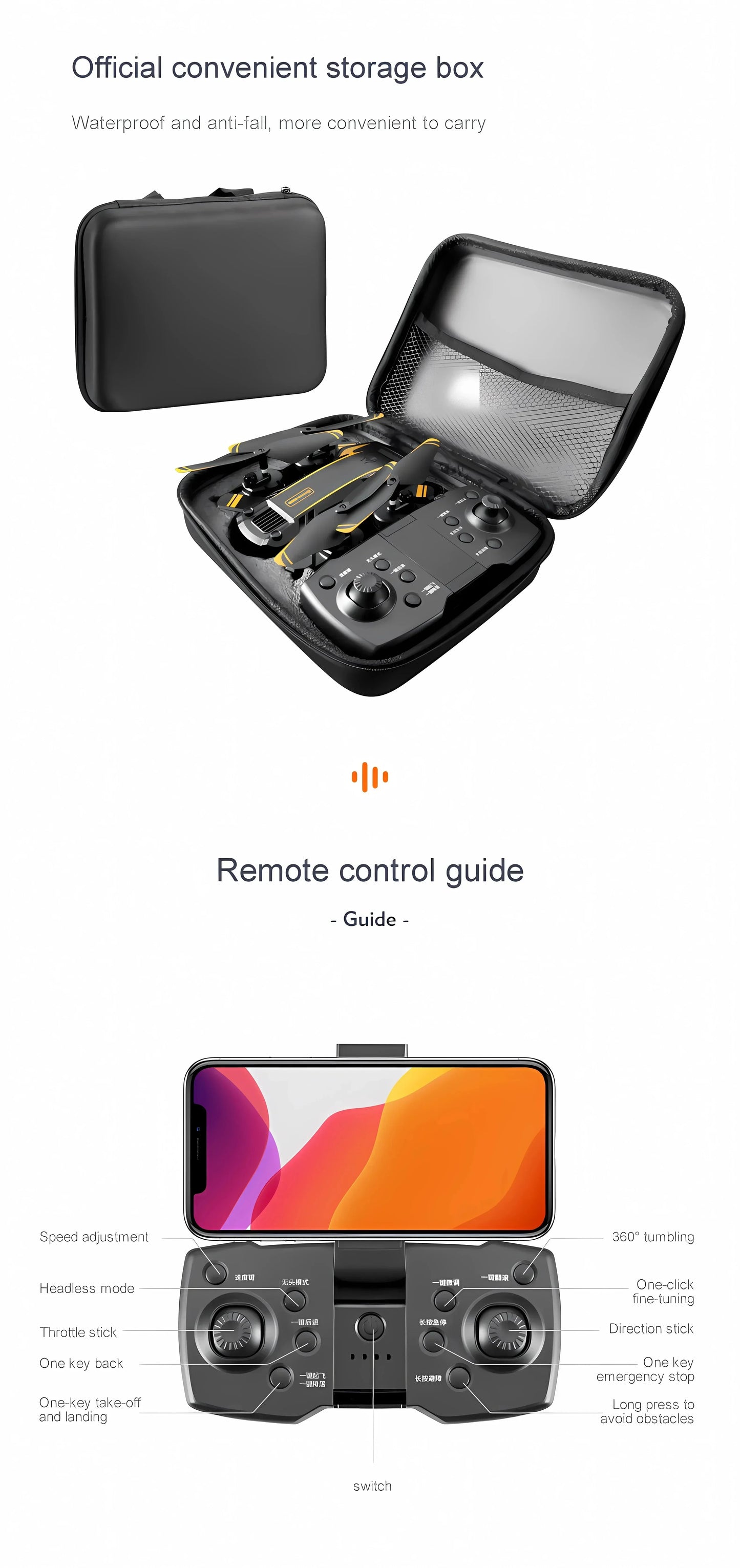 S6/G6 Drone 4K HD Camera WiFi FPV Live Video Obstacle Avoidance Foldable RC Quadcopter One-Key Return Professional Aerial