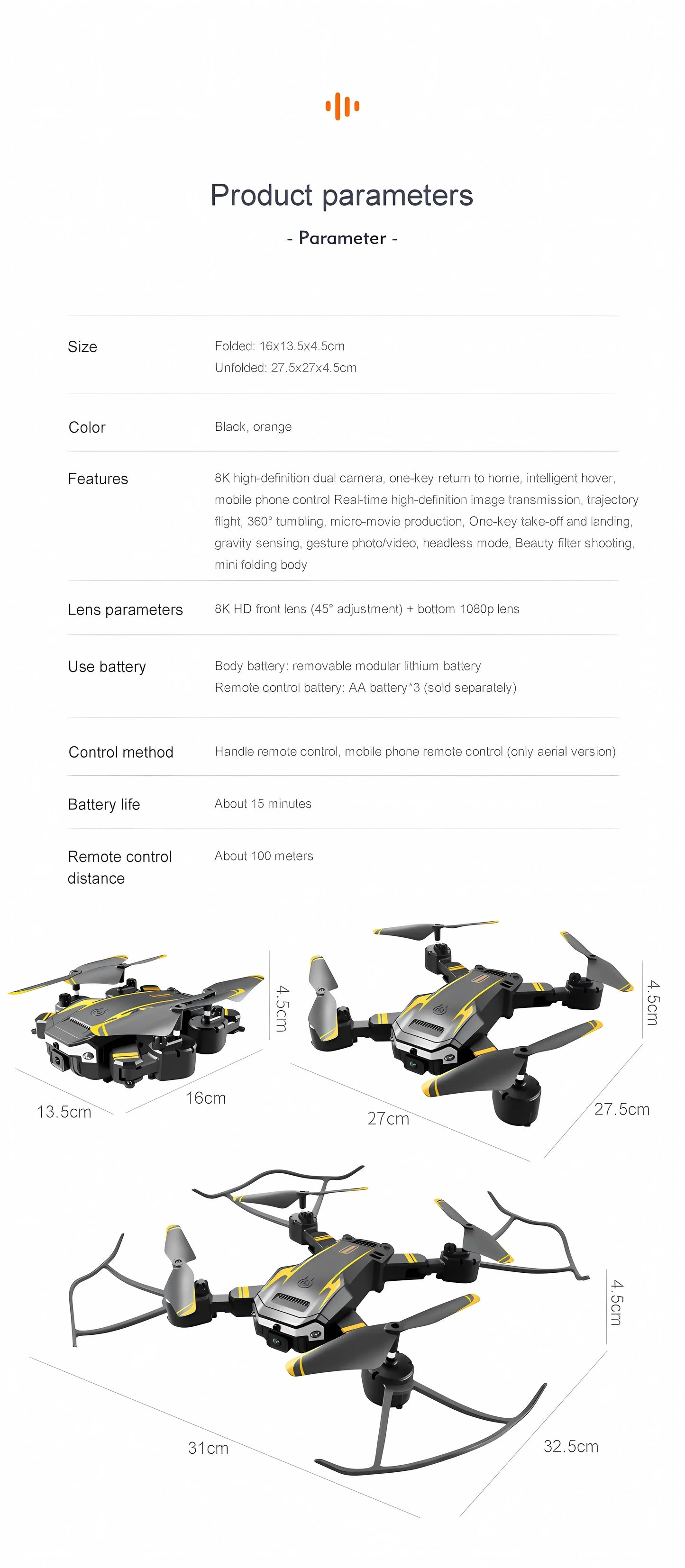 S6/G6 Drone 4K HD Camera WiFi FPV Live Video Obstacle Avoidance Foldable RC Quadcopter One-Key Return Professional Aerial