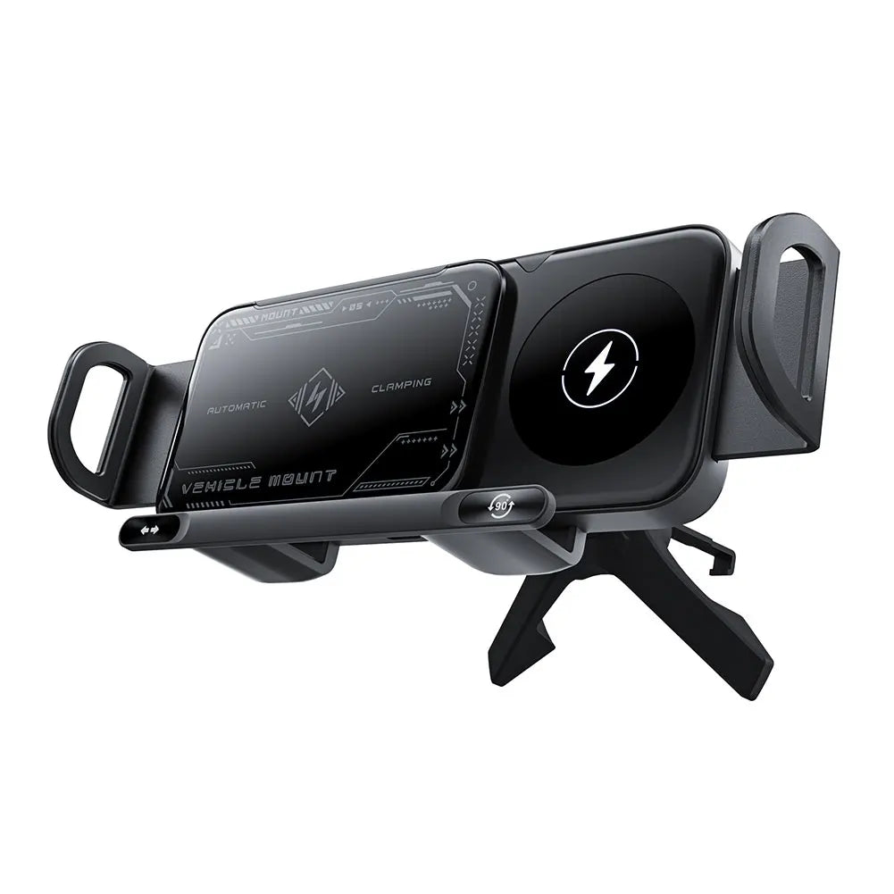 Car Wireless Charger 15W Dual Coil Car Vent Phone Holder Fast Charging Cell Phone Holder for Smartphone/Pad/Foldable Phone