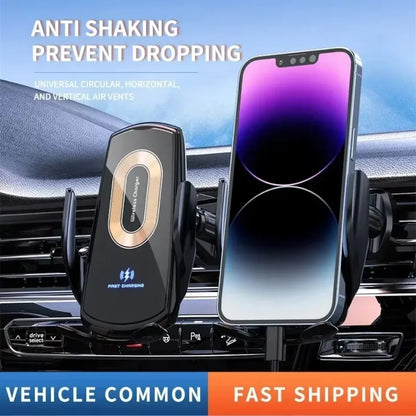 30W Wireless Car Phone Holder Universal navigation Clip Sensing Open Close Navigation Mount Wireless Charging Automobile Accessori
