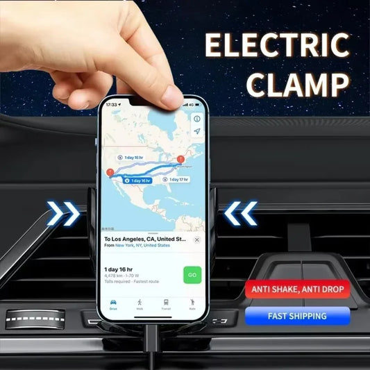 30W Wireless Car Phone Holder Universal navigation Clip Sensing Open Close Navigation Mount Wireless Charging Automobile Accessori