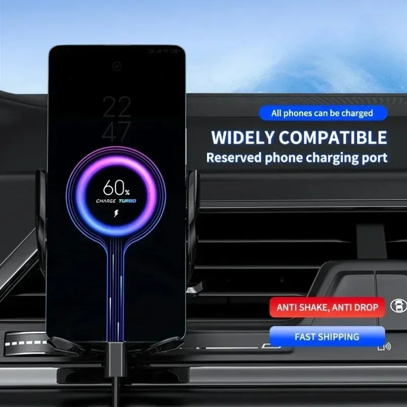 30W Wireless Car Phone Holder Universal navigation Clip Sensing Open Close Navigation Mount Wireless Charging Automobile Accessori