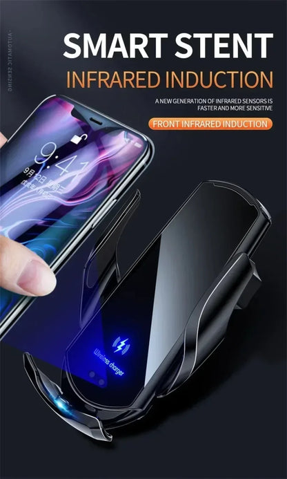 30W Wireless Car Phone Holder Universal navigation Clip Sensing Open Close Navigation Mount Wireless Charging Automobile Accessori