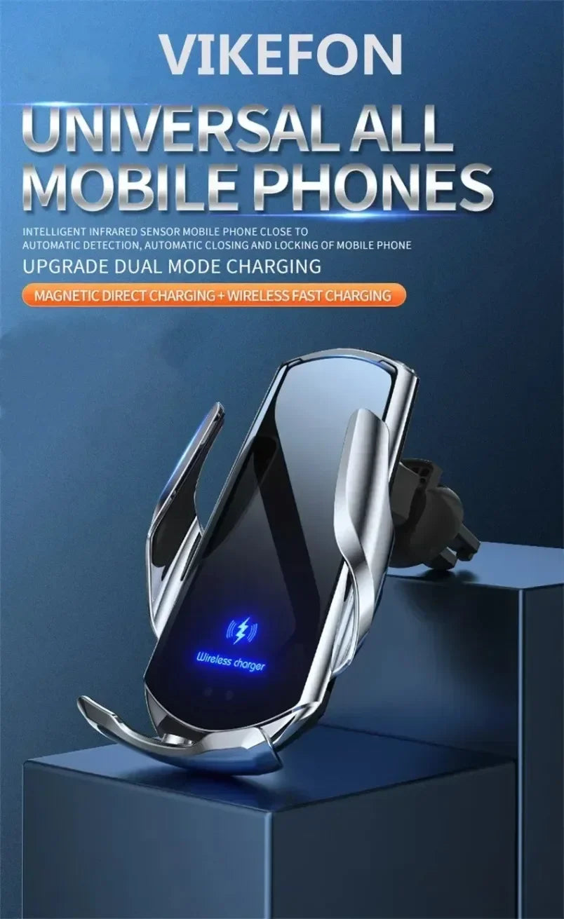 30W Wireless Car Phone Holder Universal navigation Clip Sensing Open Close Navigation Mount Wireless Charging Automobile Accessori