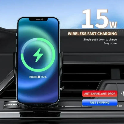 30W Wireless Car Phone Holder Universal navigation Clip Sensing Open Close Navigation Mount Wireless Charging Automobile Accessori